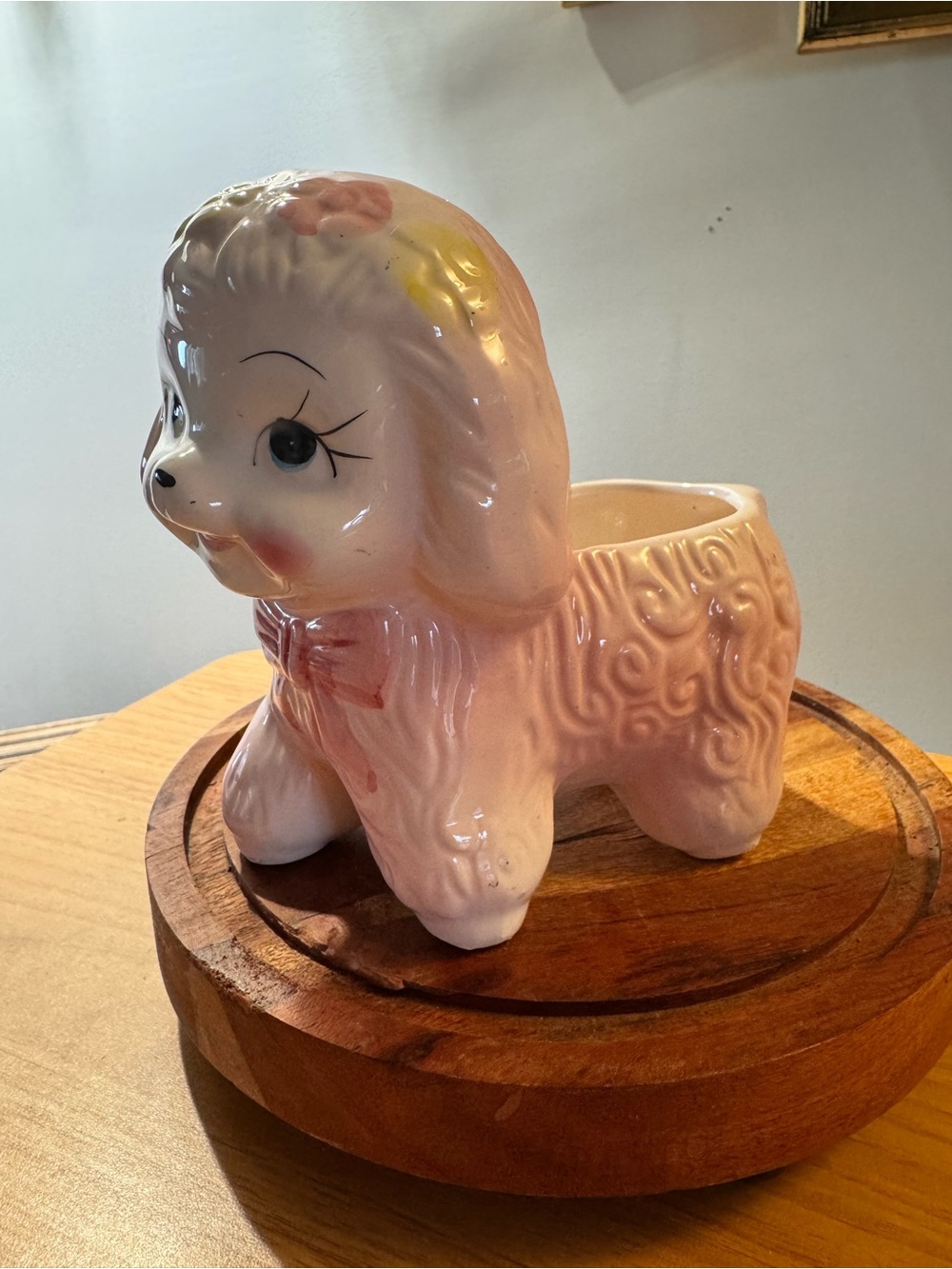 Royal Copley Vintage Pink Ceramic Poodle Planter - Kitschy Decorative Accent - Picture 2 of 8